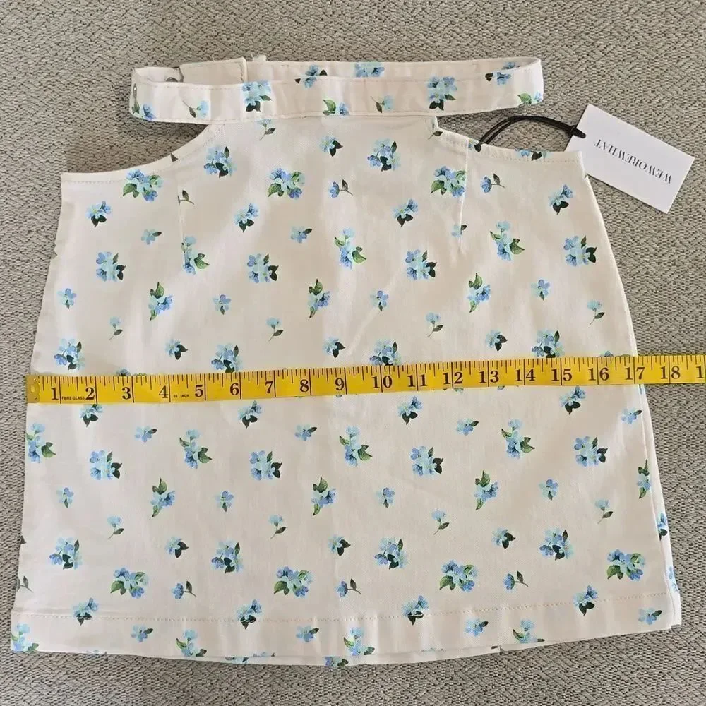 Weworewhat Denim Cut Out Floral Skirt - Size XS